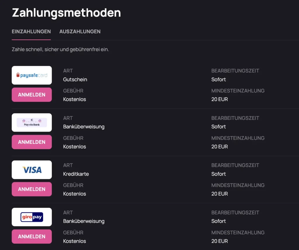 Einzahlung